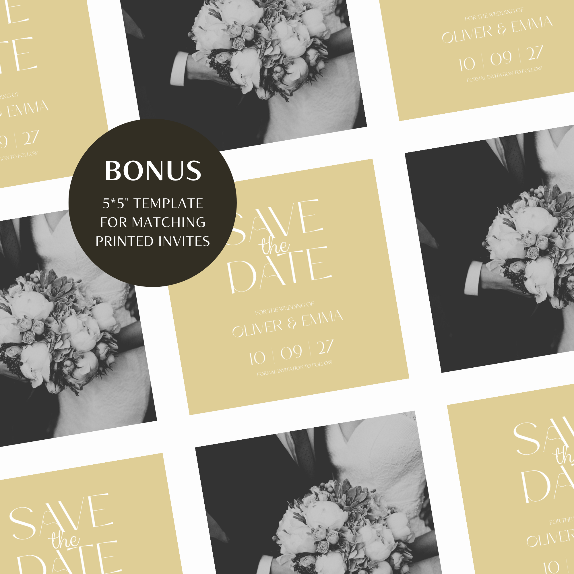 Canary Save the Date Wedding Invitation Website Template