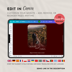 Old Money Cabernet Wedding Website Template with RSVP | Canva Template