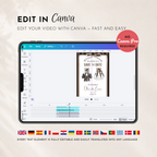 Espresso Brown Kids Save the Date Video Template | Editable Canva Wedding Invitation