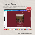 Old Money Deep Cherry Wedding Website Template with RSVP | Canva Template
