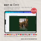 Old Money Dark Green Wedding Website Template with RSVP | Canva Template