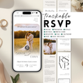 White & Beige Wedding Website Template with RSVP | Canva Template