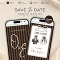Espresso Brown Kids Save the Date Website Template | Old Money Style