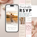 Pink & Champagne Wedding Website Template with RSVP | Canva Template