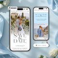 Pale Blue Save The Date Website Template | Canva Template