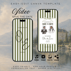 Sage Green Kids Save the Date Video Template | Editable Canva Wedding Invitation
