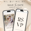 Pearl & Champagne Classic Save the Date Wedding Invitation Website Template