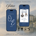Navy Kids Save the Date Video Template | Editable Canva Wedding Invitation