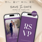 Lilac Classic Save the Date Wedding Invitation Website Template