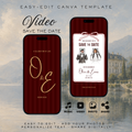 Cabernet Kids Save the Date Video Template | Editable Canva Wedding Invitation