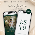 Emerald & Gold Classic Save the Date Wedding Invitation Website Template