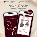 Burgundy Kids Save the Date Website Template | Old Money Style