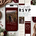 Old Money Cabernet Wedding Website Template with RSVP | Canva Template