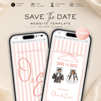 Pearl Blush Kids Save the Date Website Template | Old Money Style