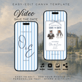 Dusty Blue Kids Save the Date Video Template | Editable Canva Wedding Invitation