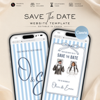 Dusty Blue Kids Save the Date Website Template | Old Money Style