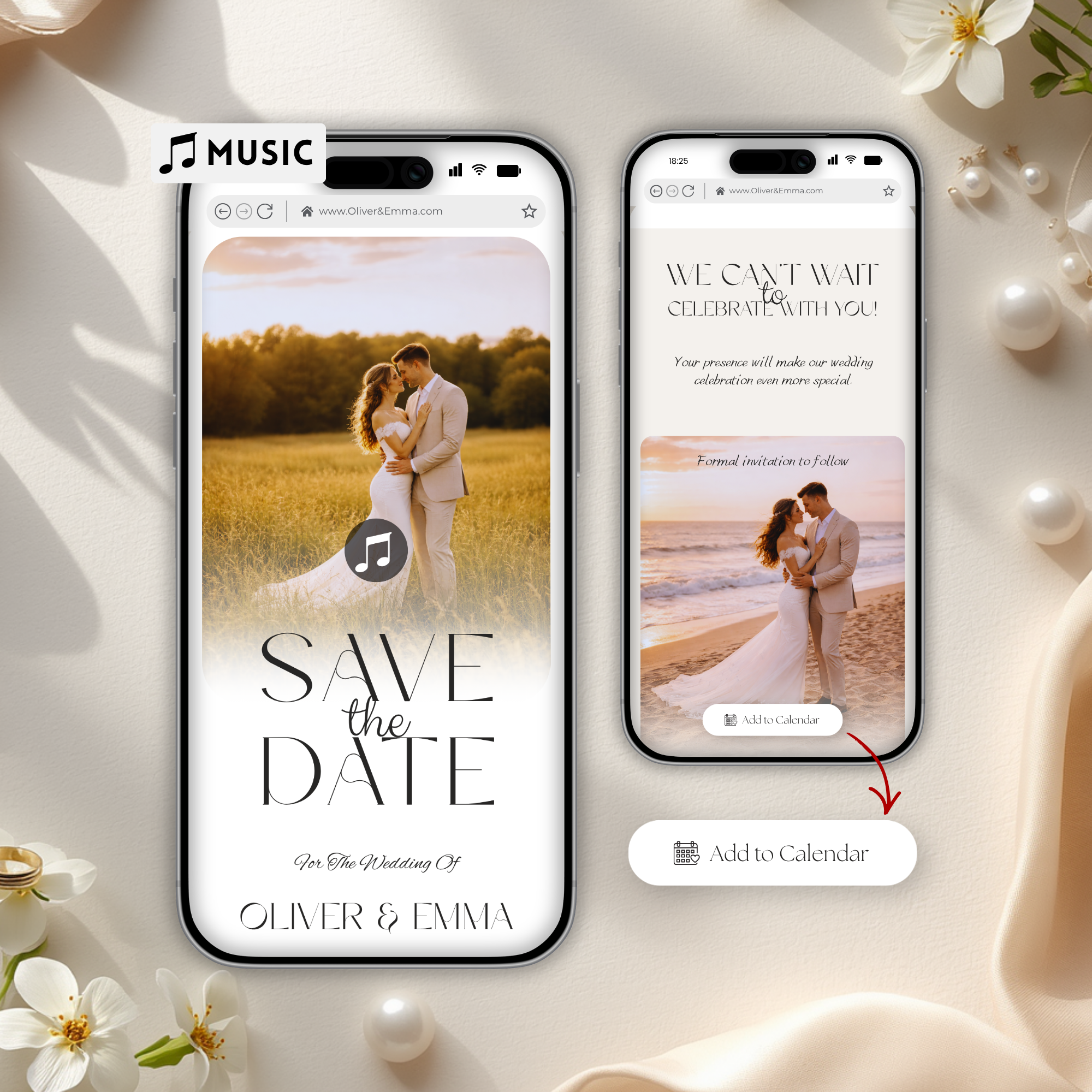 Save The Date Website Template | Canva Template