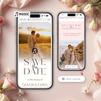 Pink & Champagne Save The Date Website Template | Canva Template