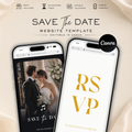 Black & White Classic Save the Date Wedding Invitation Website Template