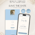 Dusty Blue Save the Date Website Template | Classic Wedding Invitation