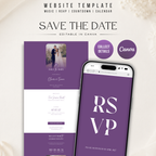 Lilac Save the Date Website Template | Classic Wedding Invitation