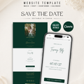Emerald & Gold Save the Date Website Template | Classic Wedding Invitation