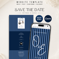Old Money Navy Kids Wedding Invitation Website for Save the Date