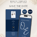 Old Money Navy Kids Wedding Invitation Website for Save the Date