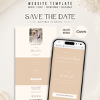 Pearl & Champagne Save the Date Website Template | Classic Wedding Invitation