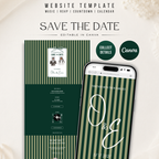 Old Money Emerald Green Kids Wedding Invitation Website for Save the Date