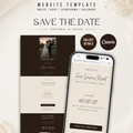 Espresso Brown Save the Date Website Template | Classic Wedding Invitation