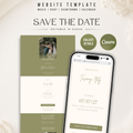 Sage Green Save the Date Website Template | Classic Wedding Invitation