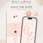 Old Money Pearl Blush Kids Wedding Invitation Website for Save the Date