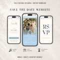Dusty Blue Digital Wedding Invitation | Save the Date Website Template