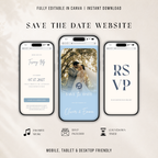 Dusty Blue Digital Wedding Invitation | Save the Date Website Template