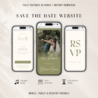 Sage Green Digital Wedding Invitation | Save the Date Website Template