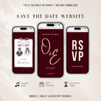 These Kids Save the Date Website in Burgundy Old Money Wedding Style