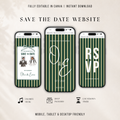These Kids Save the Date Website in Emerald Green Old Money Wedding Style