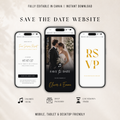 Black & White Digital Wedding Invitation | Save the Date Website Template