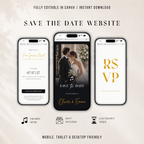 Black & White Digital Wedding Invitation | Save the Date Website Template
