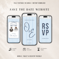 These Kids Save the Date Website in Dusty Blue Old Money Wedding Style
