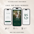 Emerald & Gold Digital Wedding Invitation | Save the Date Website Template