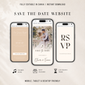Pearl & Champagne Digital Wedding Invitation | Save the Date Website Template