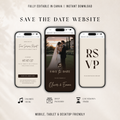Espresso Brown Digital Wedding Invitation | Save the Date Website Template