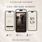 Espresso Brown Digital Wedding Invitation | Save the Date Website Template